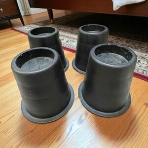 Bed Furniture Risers Round Heavy Duty 6.5" H Black Dorm Underbed Storage Lift